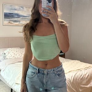 Princess Polly Tiya Strapless Top Green